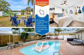 2 Homes w/HotTub, HTD Poo, BBQ, 5 MN to Beach!